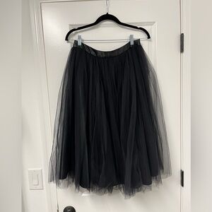NICHOLAS Black A-Line Tulle Skirt